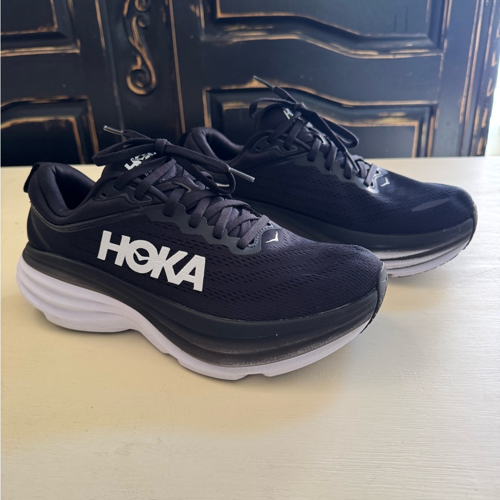 Hoka Black and White Women's Sneakers